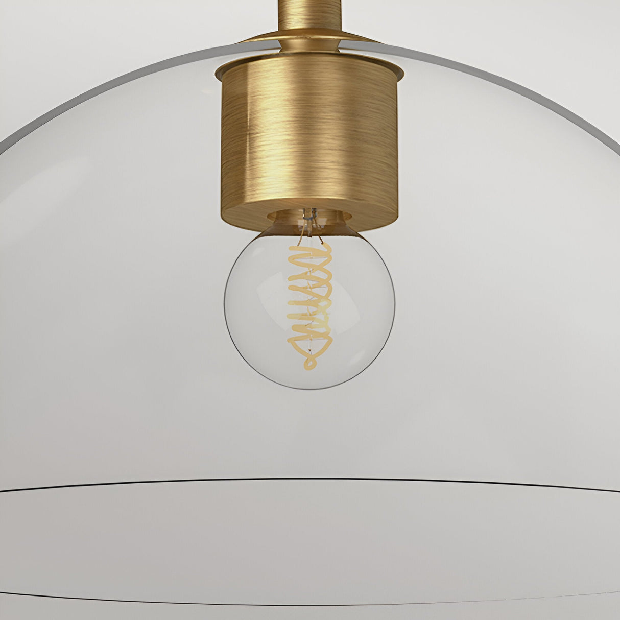 Jude 1 Light Glass Pendant - Brushed Gold