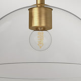 Jude 1 Light Glass Pendant - Brushed Gold
