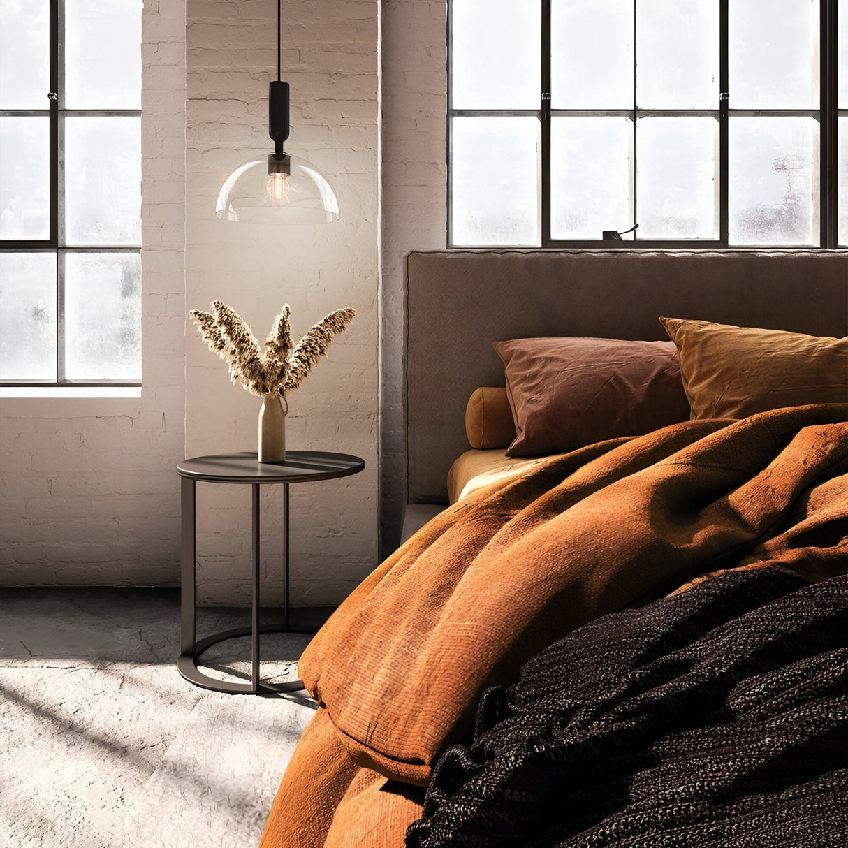 Jude 1 Light Glass Pendant - Matte Black