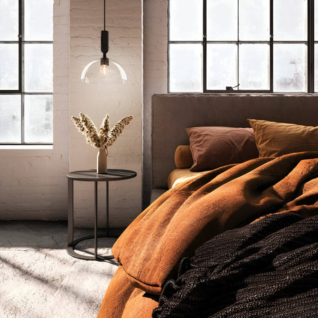 Jude 1 Light Glass Pendant - Matte Black