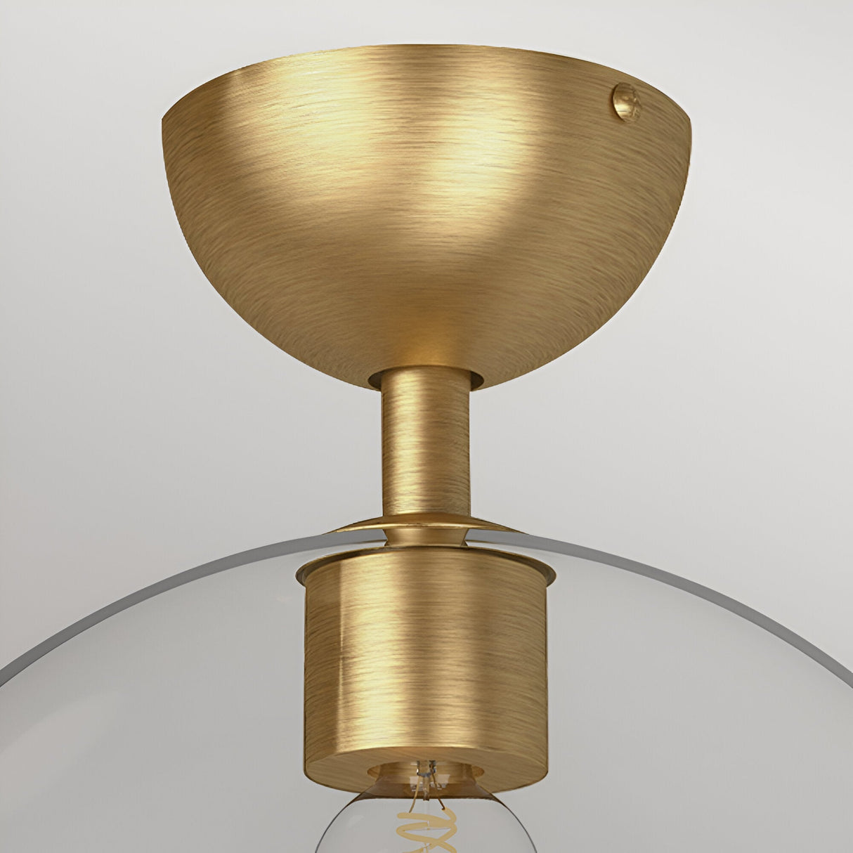 Jude 1 Light  Semi Glass Flush Light - Brushed Gold