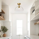 Jude 1 Light  Semi Glass Flush Light - Brushed Gold