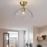 Jude 1 Light  Semi Glass Flush Light - Brushed Gold