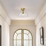 Jude 1 Light  Semi Glass Flush Light - Brushed Gold