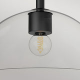 Jude 1 Light Semi Glass Flush Light - Matte Black