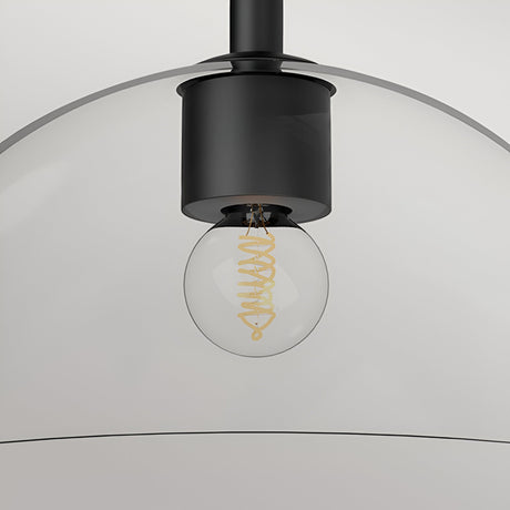 Jude 1 Light Semi Glass Flush Light - Matte Black