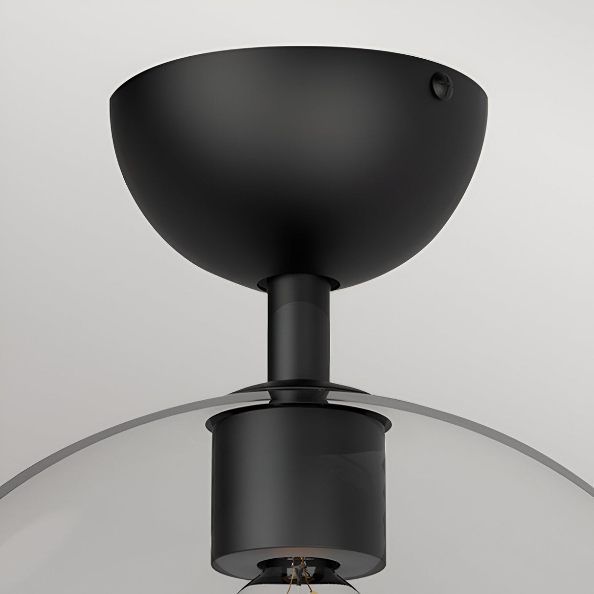 Jude 1 Light Semi Glass Flush Light - Matte Black