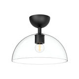 Jude 1 Light Semi Glass Flush Light - Matte Black