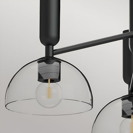 Jude 3 Light Glass Chandelier - Matte Black