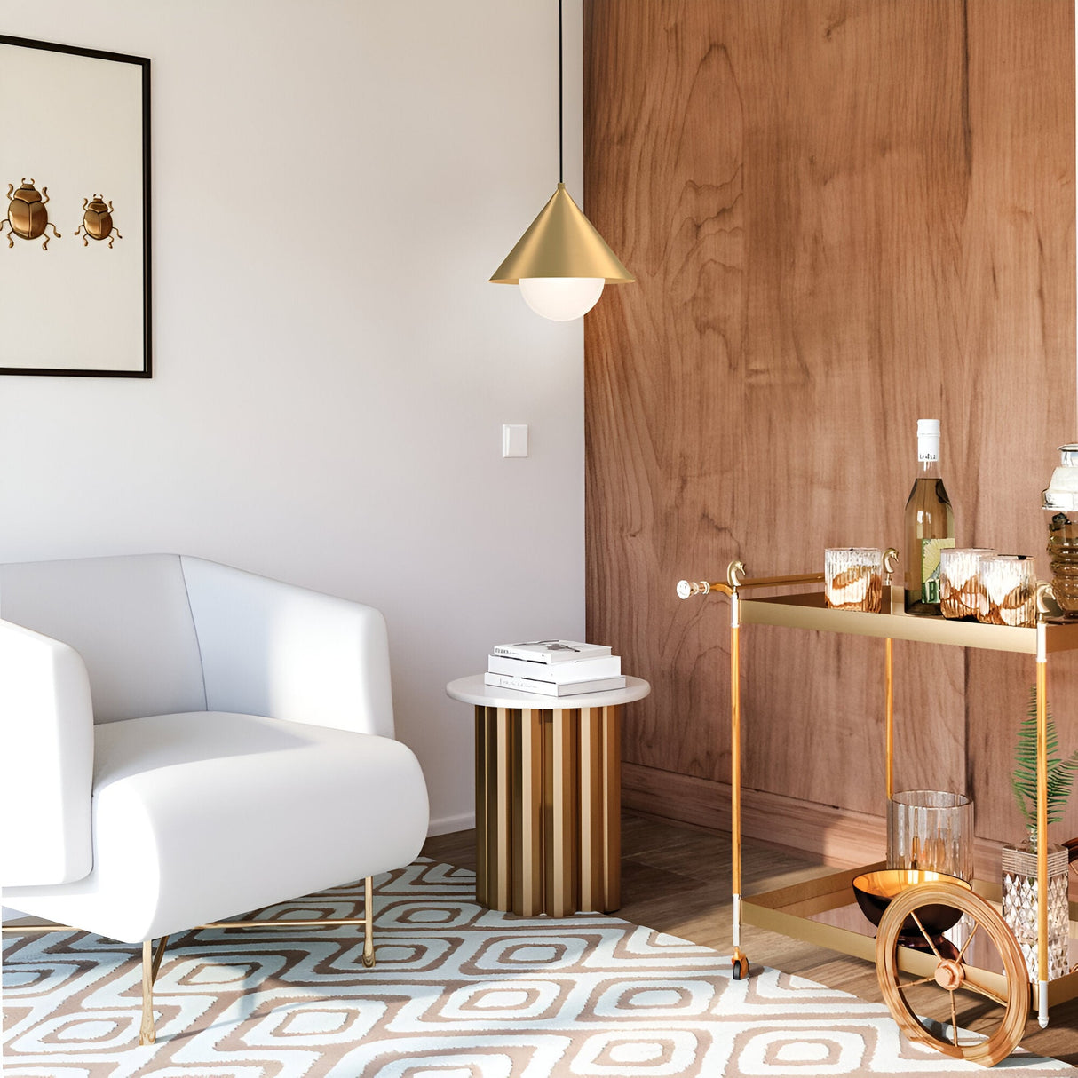 Remyck 1 Light Pendant - Brushed Gold