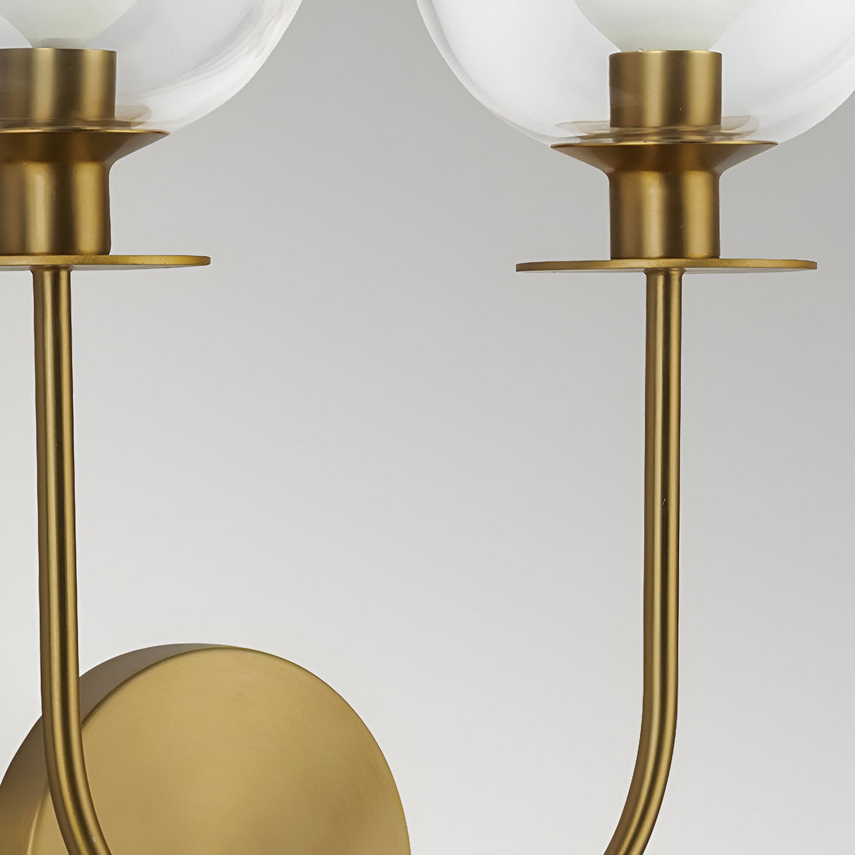 Sylvia 2 Light Glass Wall Light - Brushed Gold