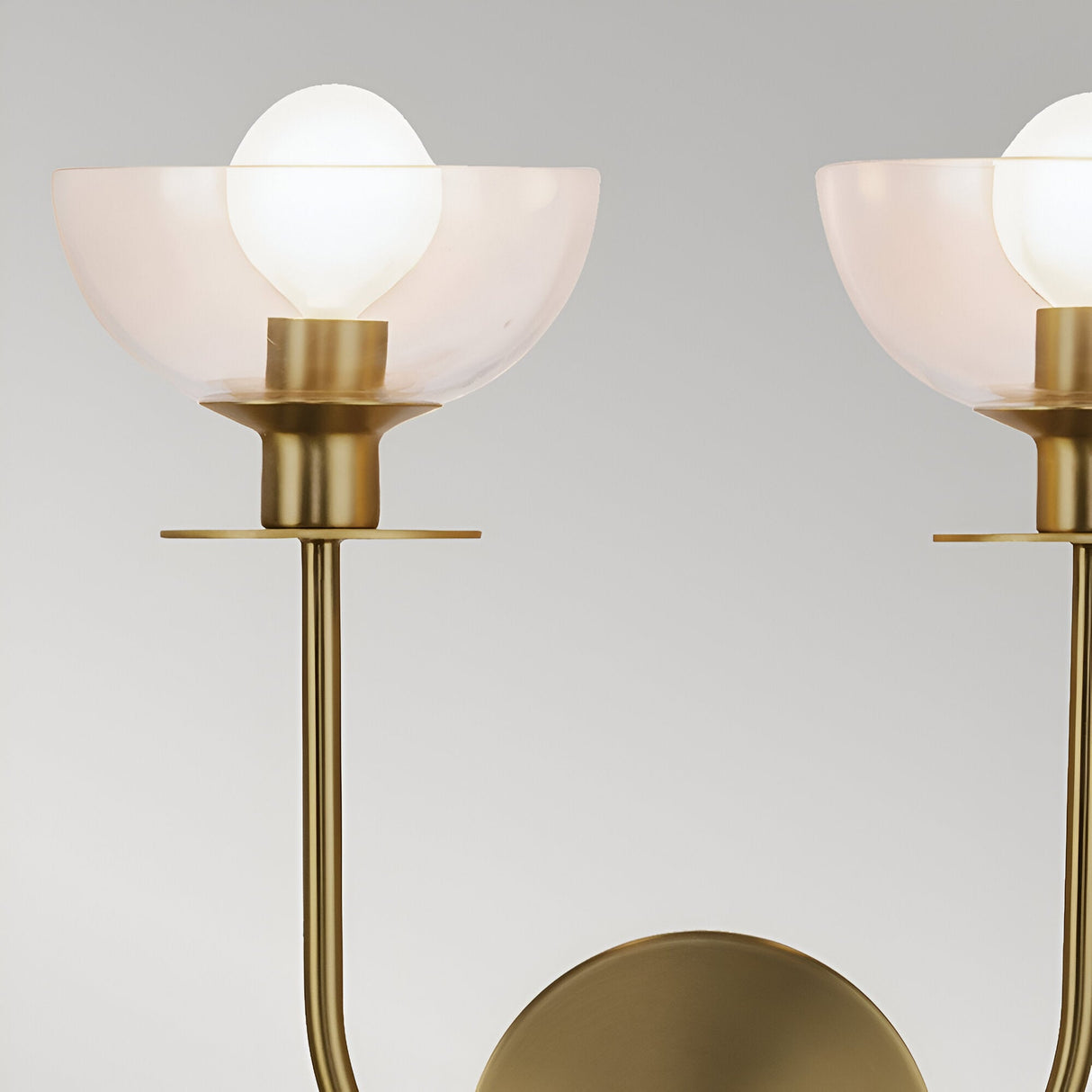 Sylvia 2 Light Glass Wall Light - Brushed Gold
