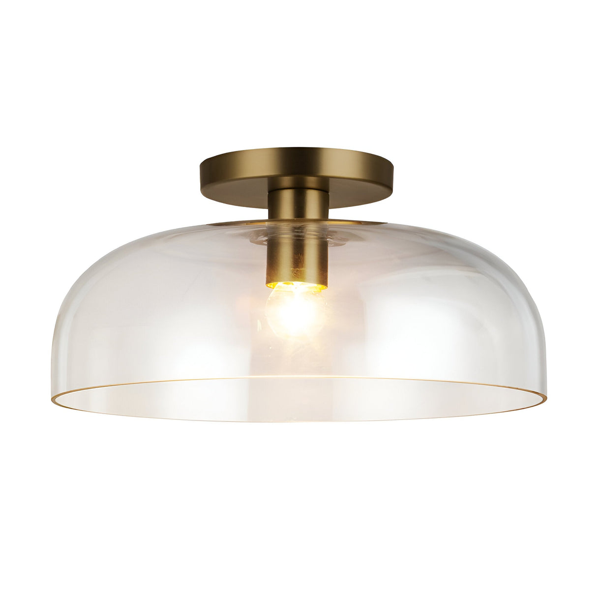 Sylvia 1 Light Glass Semi Flush - Brushed Gold
