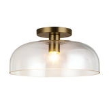 Sylvia 1 Light Glass Semi Flush - Brushed Gold