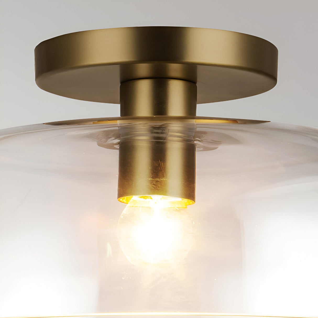 Sylvia 1 Light Glass Semi Flush - Brushed Gold