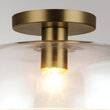 Sylvia 1 Light Glass Semi Flush - Brushed Gold