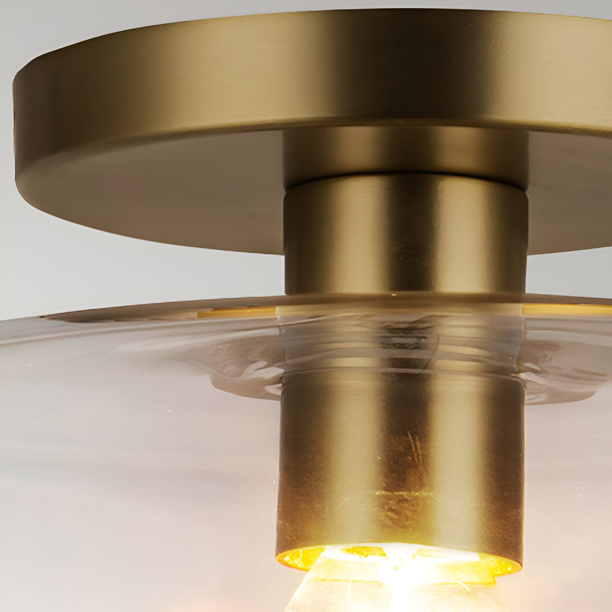 Sylvia 1 Light Glass Semi Flush - Brushed Gold