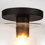 Sylvia 1 Light Glass Semi Flush - Matte Black