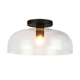 Sylvia 1 Light Glass Semi Flush - Matte Black