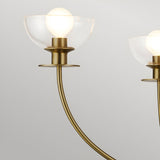 Sylvia 4 Light Glass Chandelier - Brushed Gold