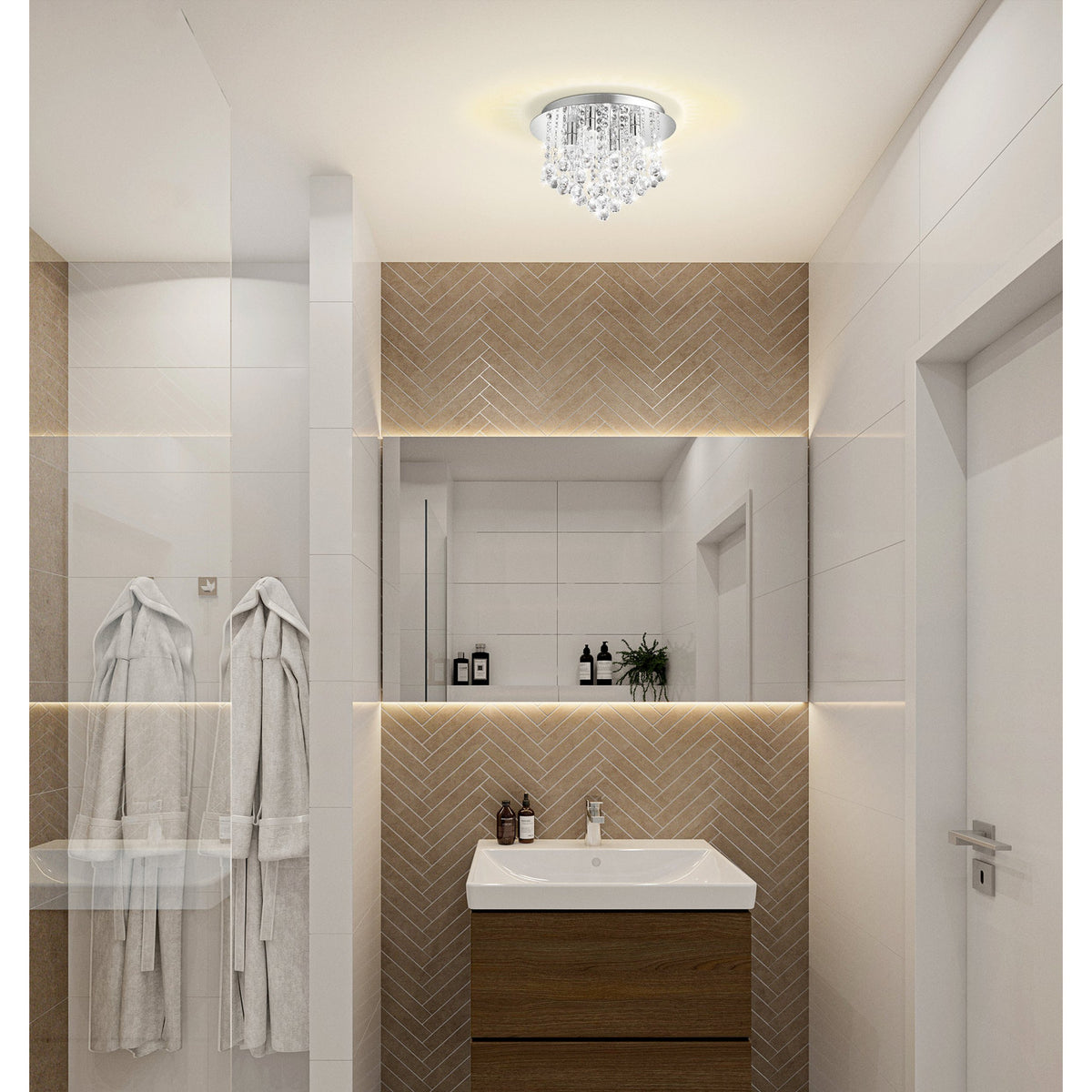 Almonte 4 Light Bathroom Ceiling Light - Chrome