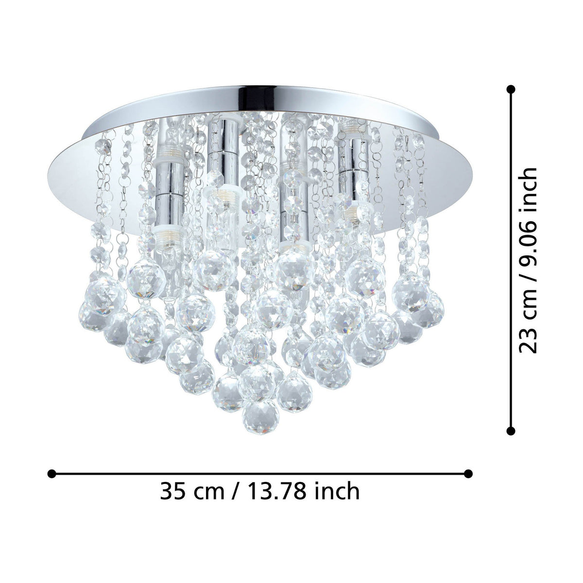 Almonte 4 Light Bathroom Ceiling Light - Chrome