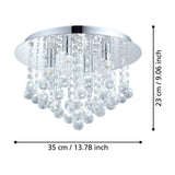 Almonte 4 Light Bathroom Ceiling Light - Chrome