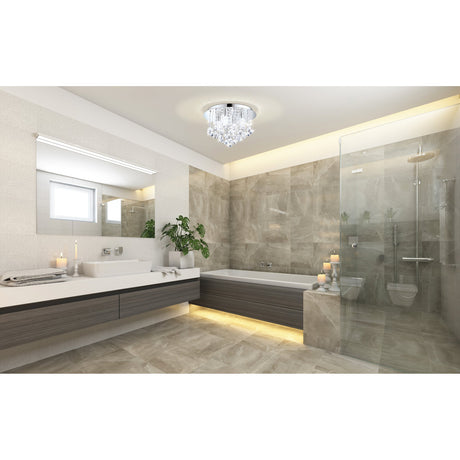 Almonte 8 Light Bathroom Ceiling Light - Chrome
