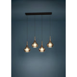 Almoster Glass 4 Light Linear Pendant Light - Black