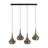 Almoster Glass 4 Light Linear Pendant Light - Black
