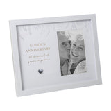 Golden Anniversary Floral MDF Photo Frame 6 x 4in - White
