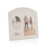 30th Pearl Anniversary Arched Double MDF Photo Frame - Grey