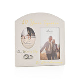 50th Anniversary Arched Double Matt MDF Photo Frame - Grey