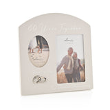 60th Wedding Anniversary Arched Double MDF Photo Frame - Grey