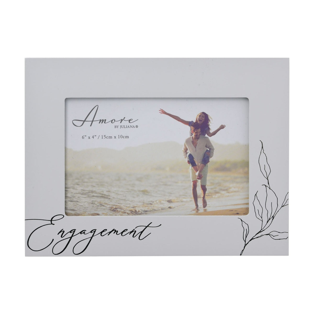 Engagement Leaf MDF Photo Frame with Stand 6 x 4in - Grey