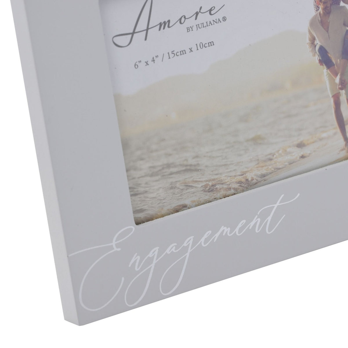 Engagement Leaf MDF Photo Frame with Stand 6 x 4in - Grey