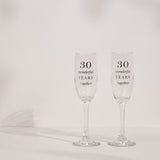 30th Anniversary Glass Champagne Flutes Set of 2 - Clear