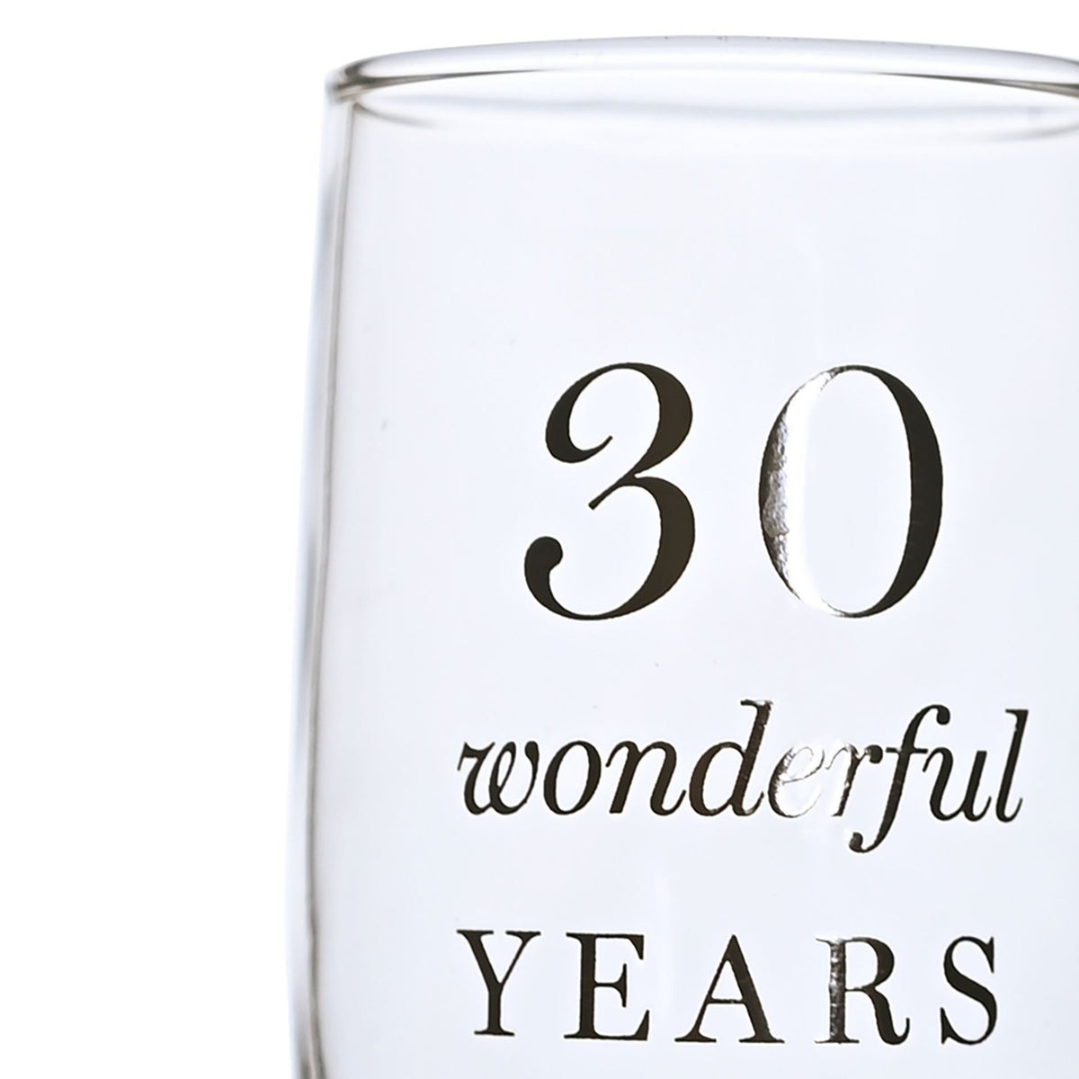 30th Anniversary Glass Champagne Flutes Set of 2 - Clear