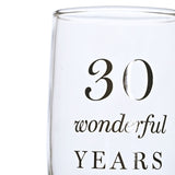 30th Anniversary Glass Champagne Flutes Set of 2 - Clear