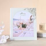 Floral Glass Arch Portrait Photo Frame with Easel - White