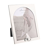 Shiny Arch Metal Photo Frame with Rings 8 x 6in - Silver