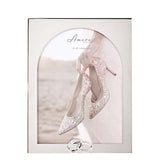 Shiny Arch Metal Photo Frame with Rings 8 x 6in - Silver