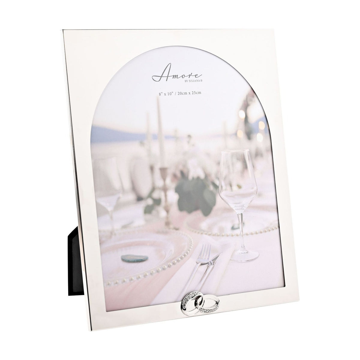 Arch Aperture Metal Photo Frame with Rings 10 x 8in - Silver