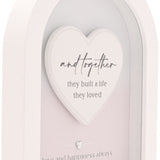 Together Heart Arch Wooden Plaque 17.9cm with Hanger - White