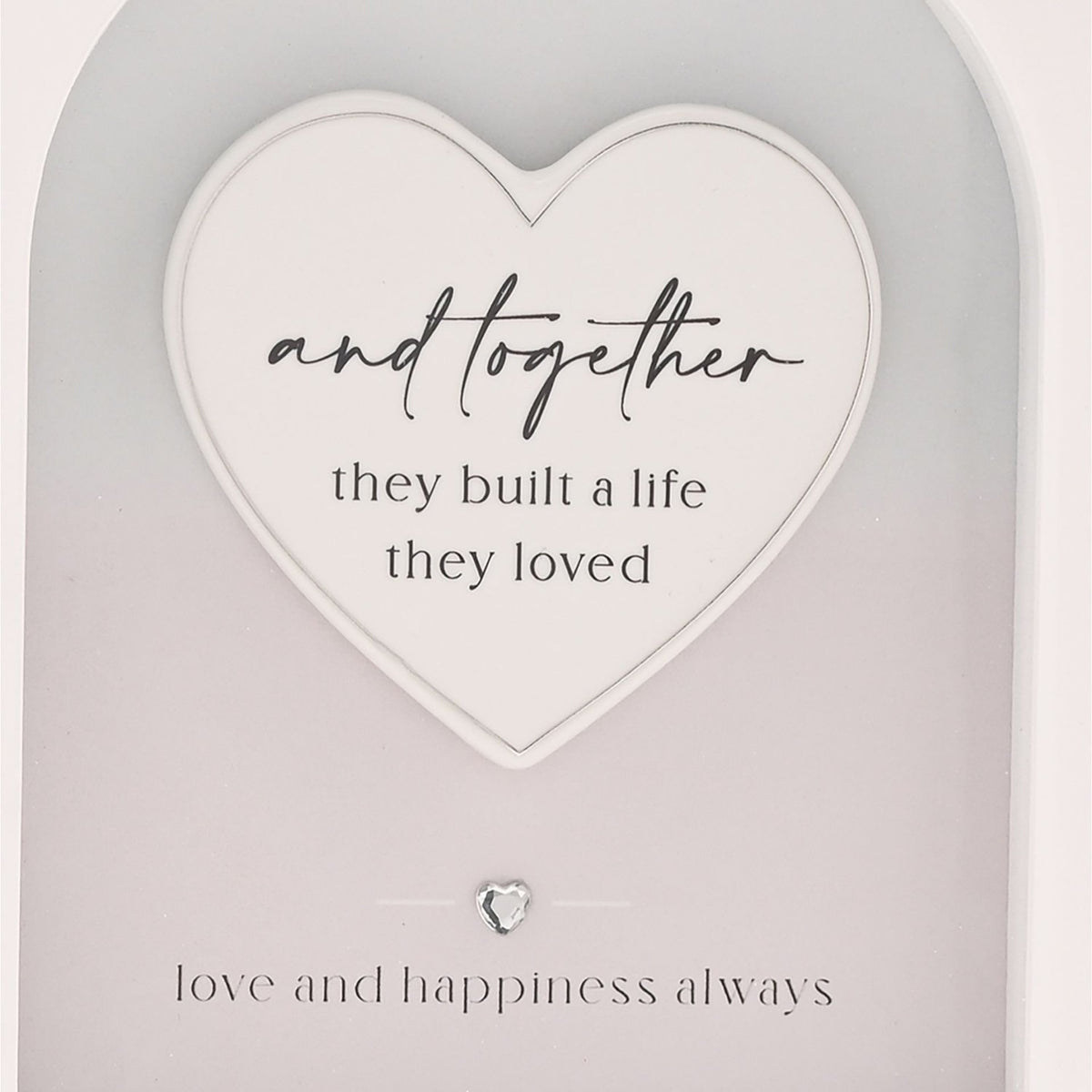 Together Heart Arch Wooden Plaque 17.9cm with Hanger - White