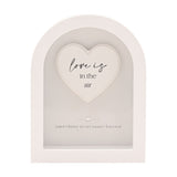 Love Is in The Air Heart Arch MDF Plaque 17.9cm - White
