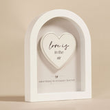 Love Is in The Air Heart Arch MDF Plaque 17.9cm - White