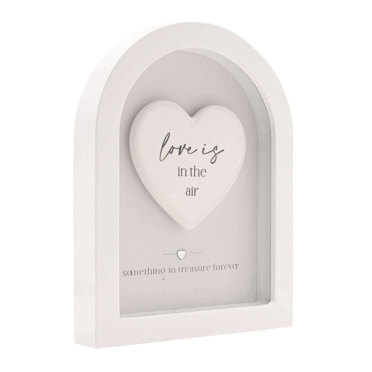 Love Is in The Air Heart Arch MDF Plaque 17.9cm - White