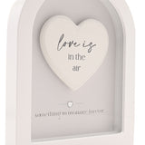 Love Is in The Air Heart Arch MDF Plaque 17.9cm - White