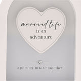 Married Life Arch MDF Plaque with 3D Heart 17.9cm - White